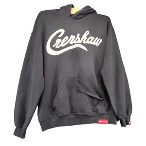 The Marathon Men's Crenshaw Spell Out Pullover Hoodie Sweatshirt Black Small